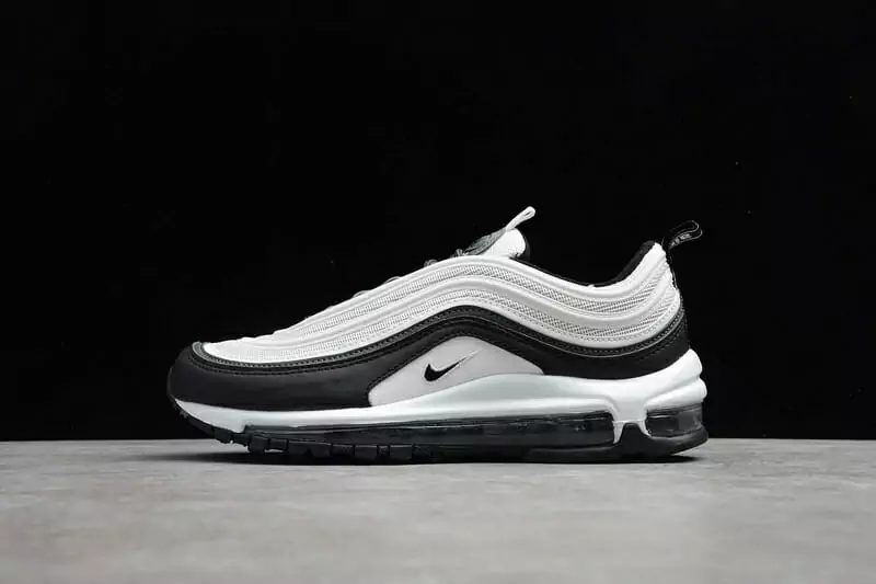 nike air max 97 air sprung homme et femme noir blanc  gris